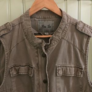 Women’s Large Per Se Army Green Cotton Vest